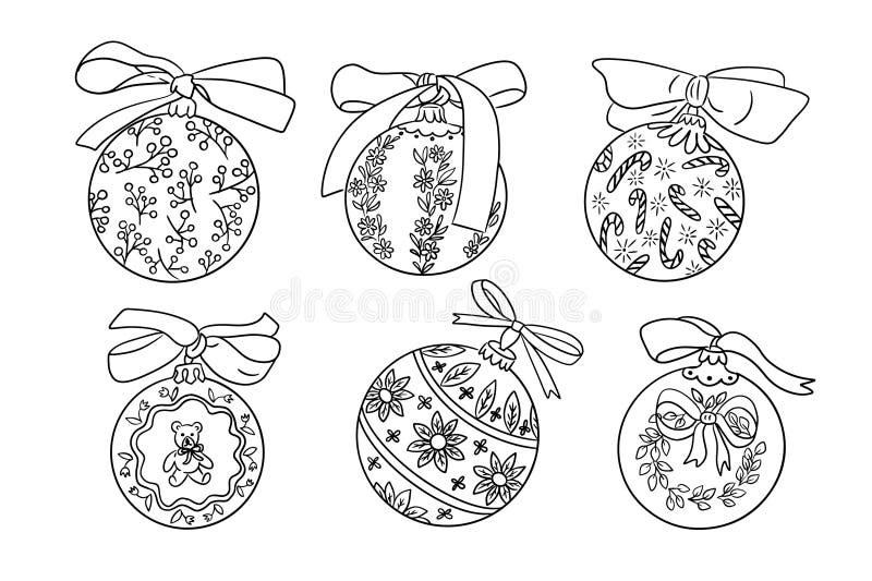 Christmas Ornaments Outline Stock Illustrations 2 494 Christmas 