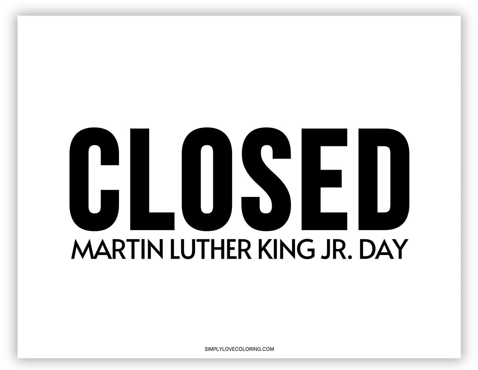 Closed Sign Printable Free PDF Download Simply Love Coloring