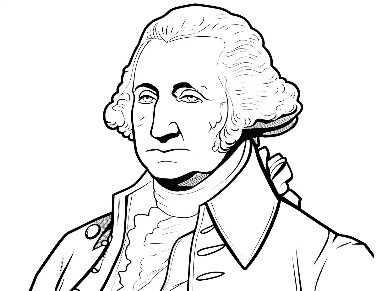 Color Me George Washington Printable Coloring Page