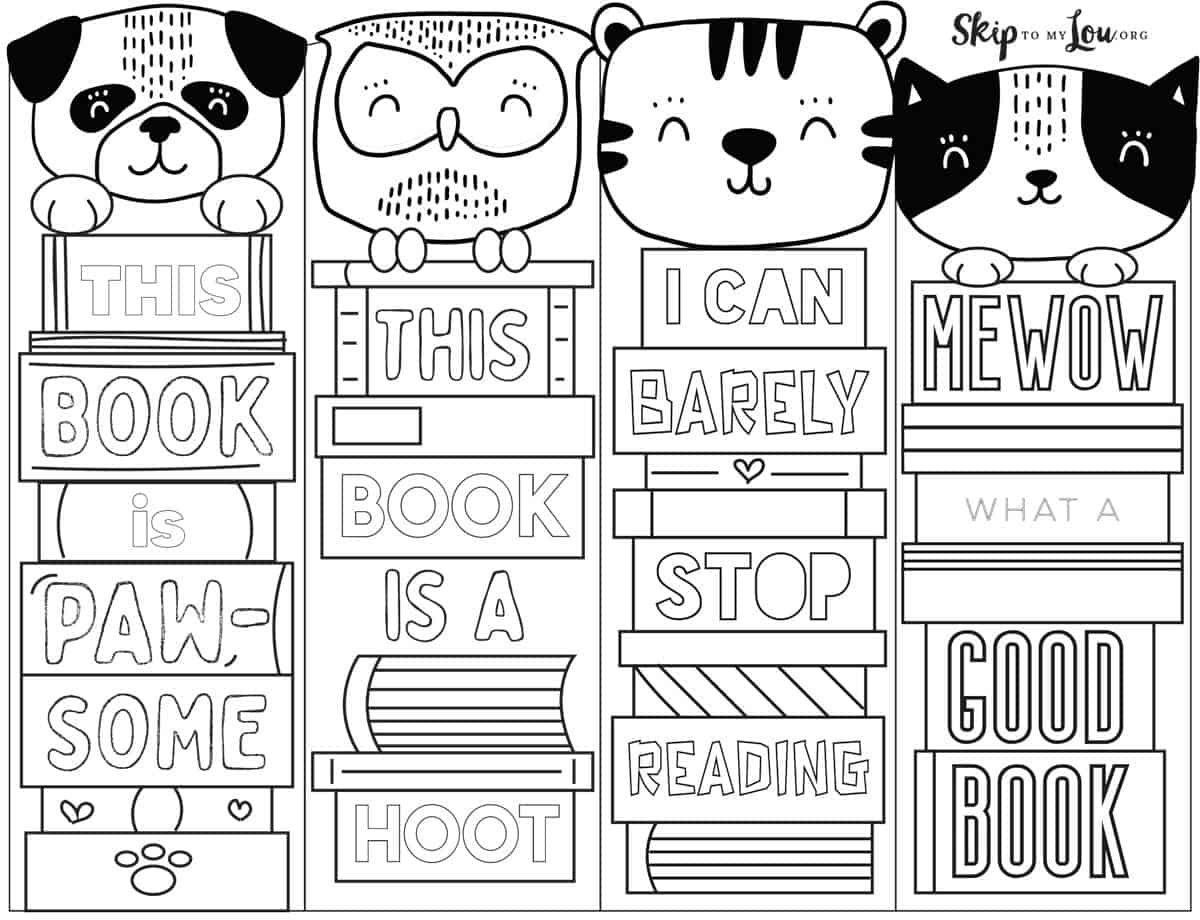 Coloring Bookmarks For Kids Free Printable With Cute Animal Themes