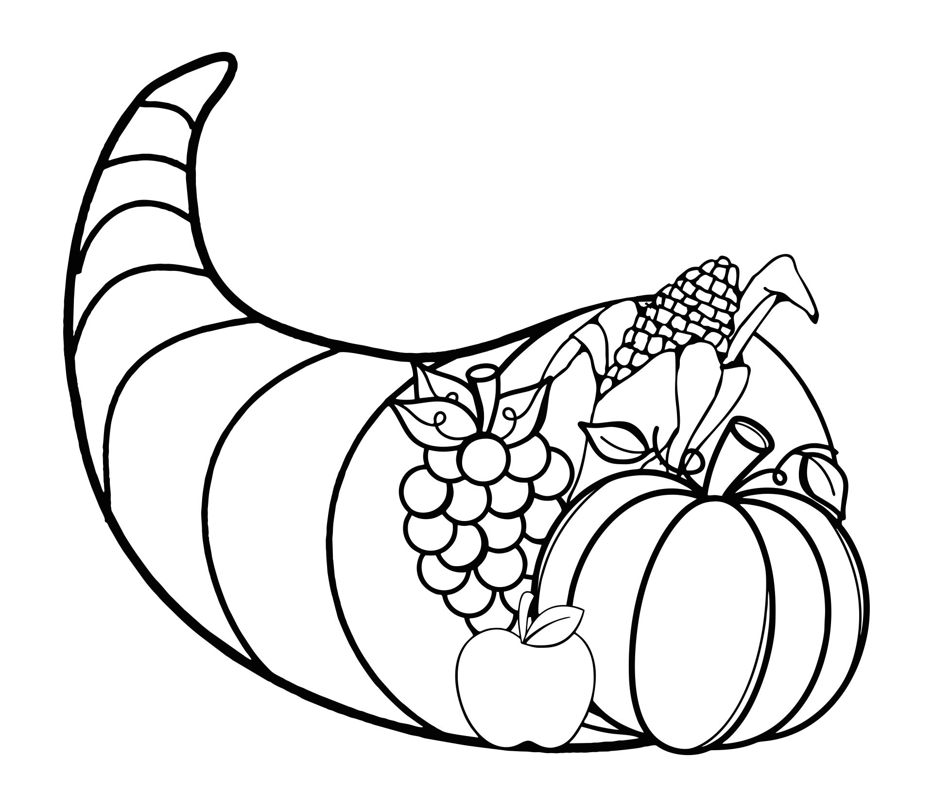 Cornucopia Coloring Sheet Coloring Pages