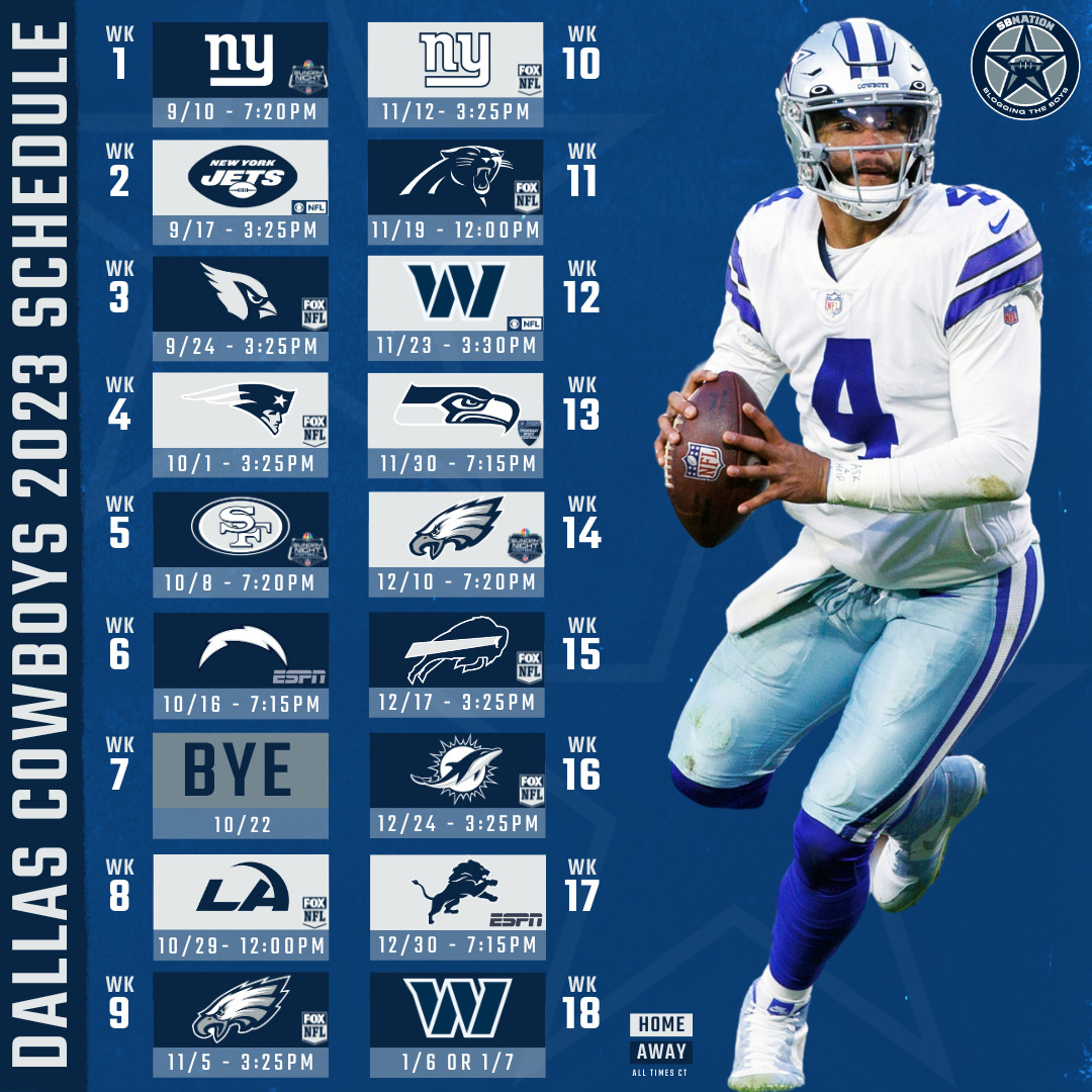 Cowboys Schedule 2025 Espn Lola J Hanna