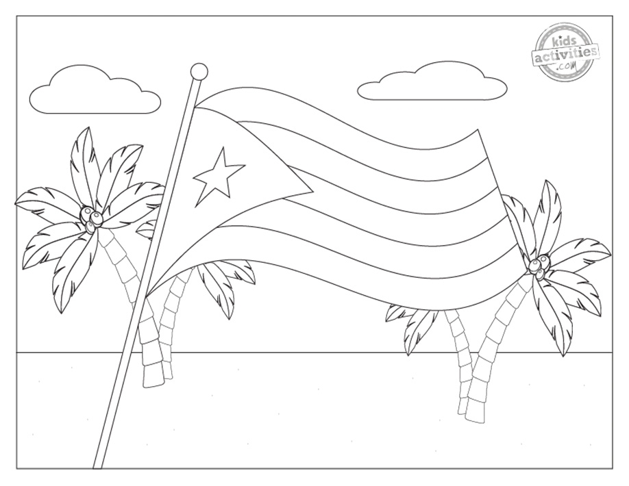 Cuba Flag Coloring Pages Coloring Nation