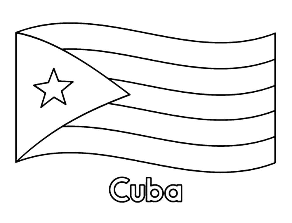 Cuba Flag Coloring Pages Coloring Nation