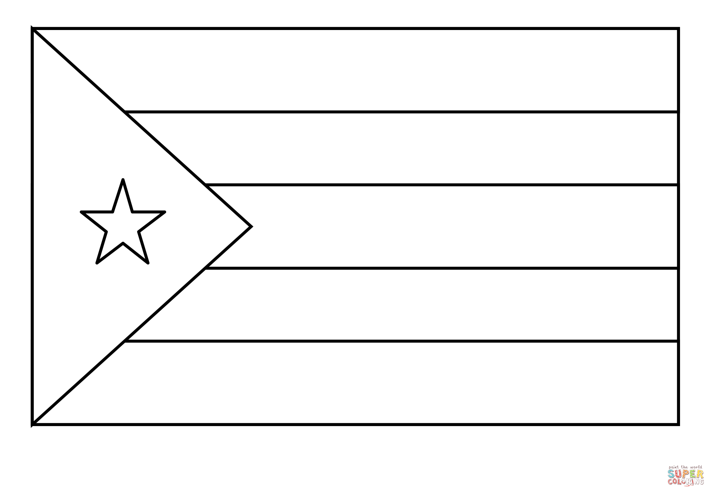 Cuba Flag Coloring Pages Coloring Nation