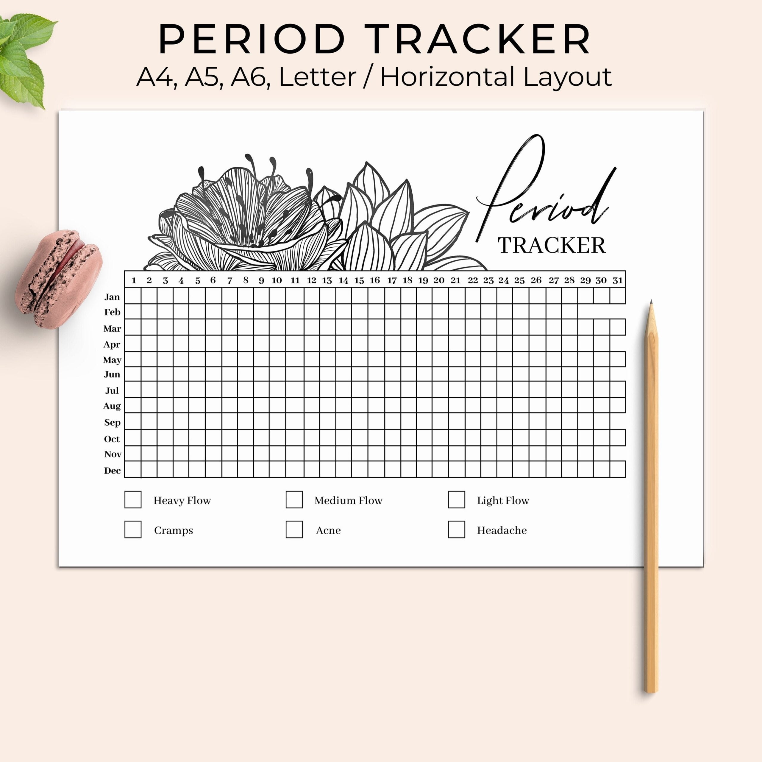 Cute Period Tracker Printable Printable Templates Online By Paul 