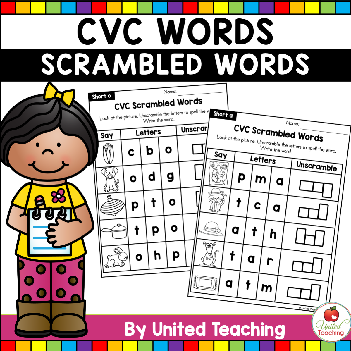 CVC Words Scrambled CVC Words United Teaching