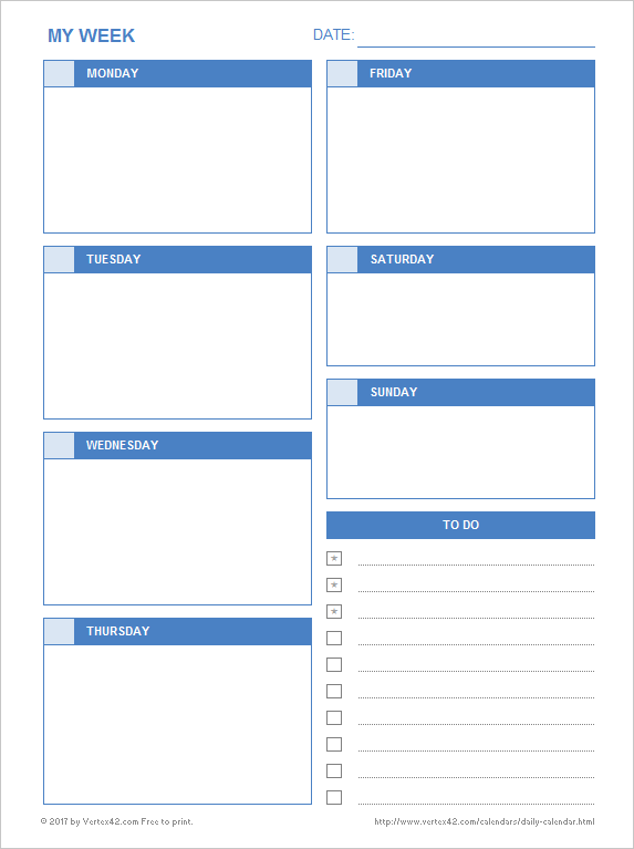 Daily Calendar Pages To Print Justin S Leitch