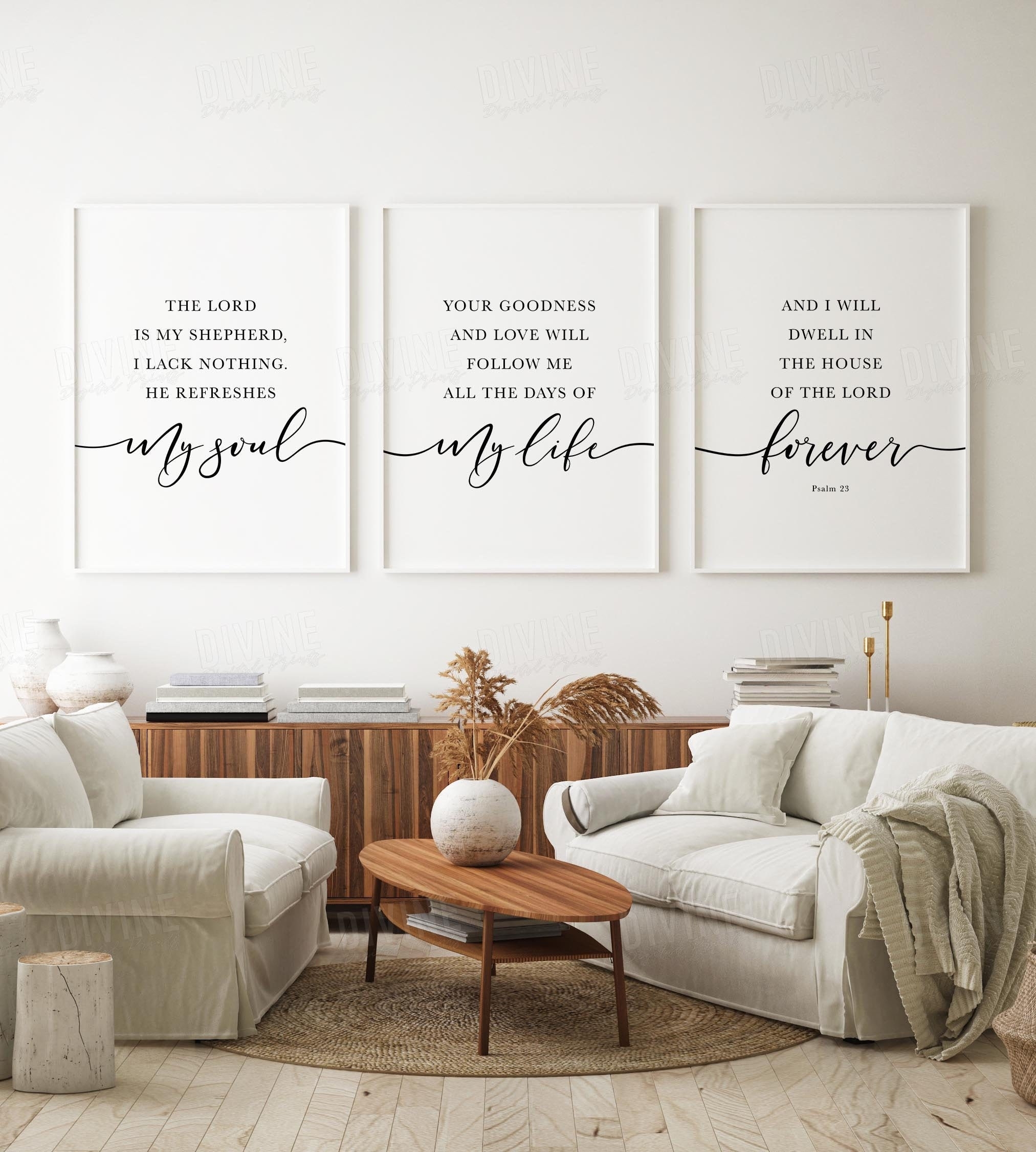 Digital Prints Prints The Lord Is My Shepherd Wall Art Scripture Decor 