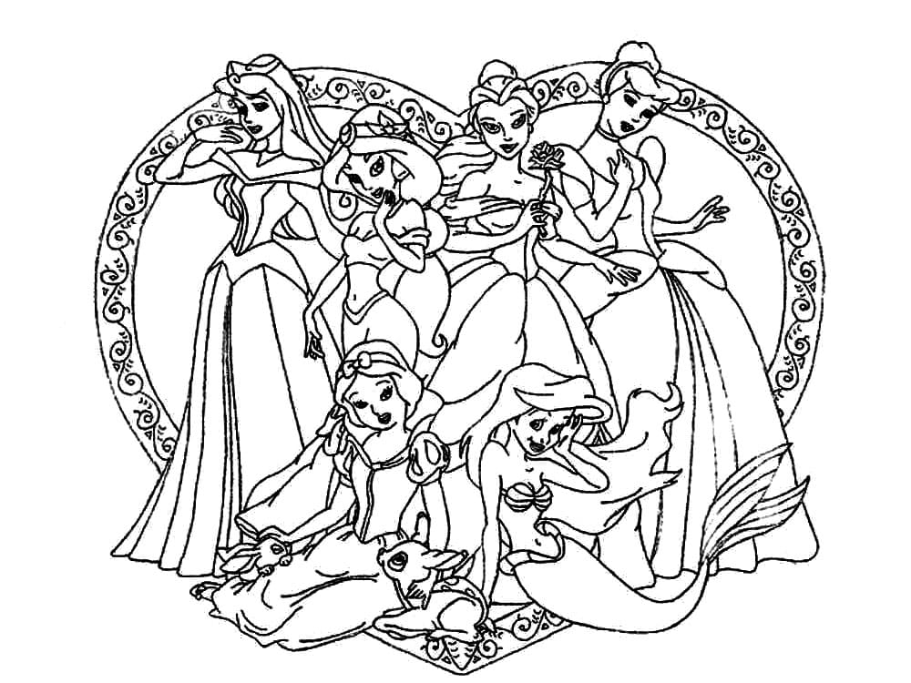Disney Princesses For Children Coloring Page Download Print Or Color 