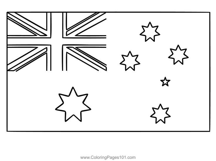 Flag Of Australia Coloring Page For Kids