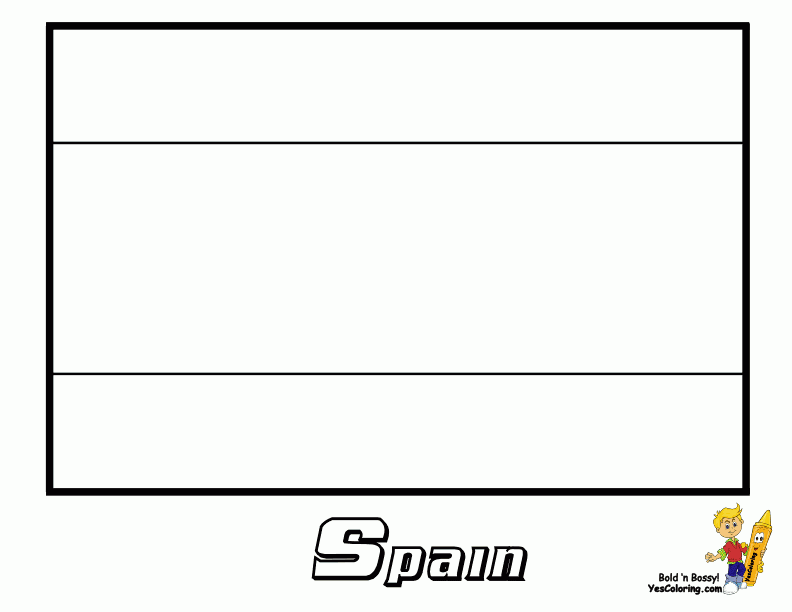 Flag Of Spain Coloring Page Coloring Home