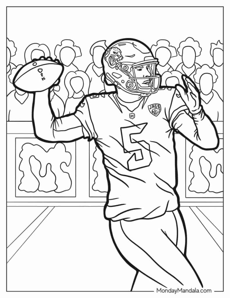Football Coloring Page Free PDF Printables Coloring Nation