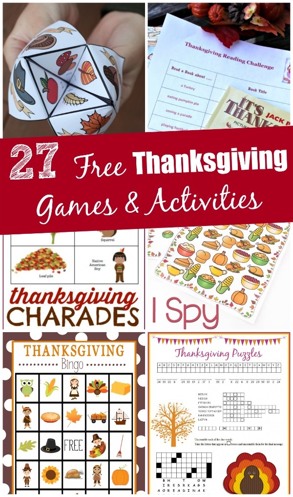 FREE 27 Thanksgiving Games Activities