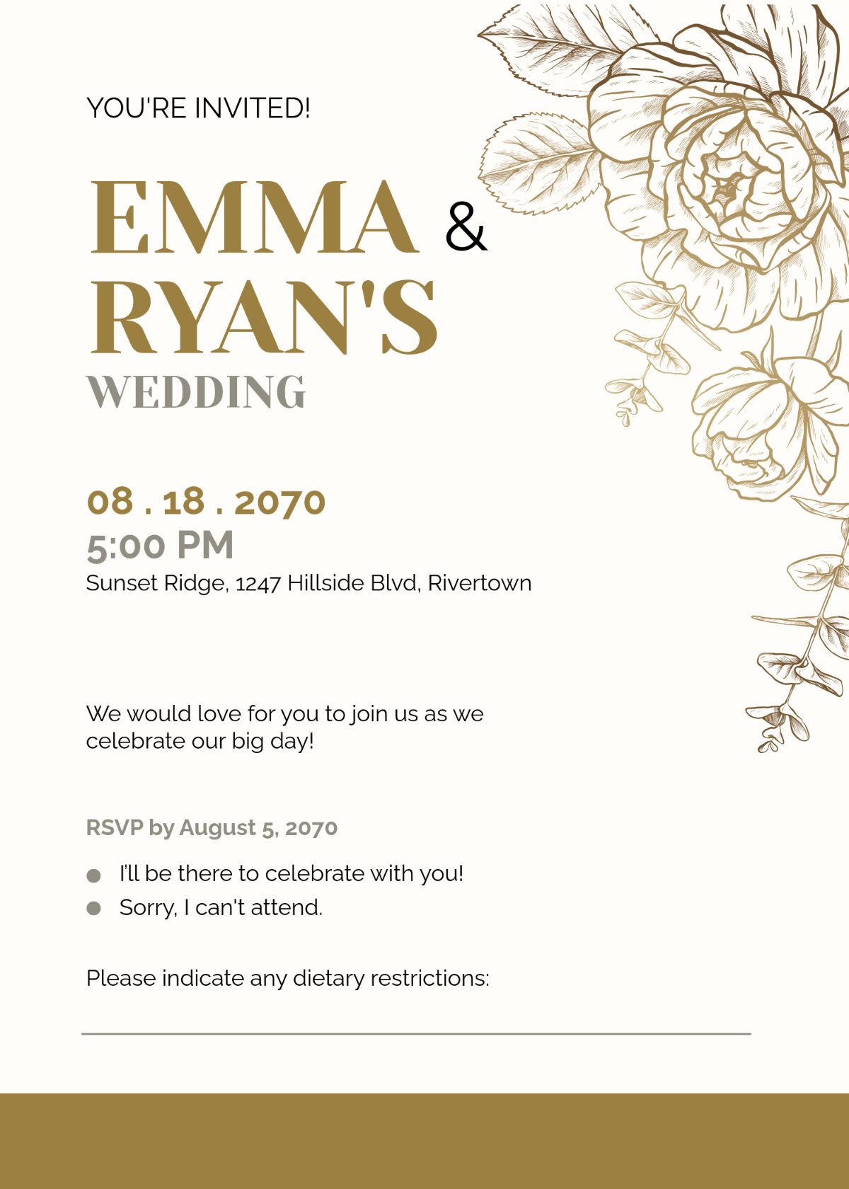 Free Banquet RSVP Card Invitation Template To Edit Online