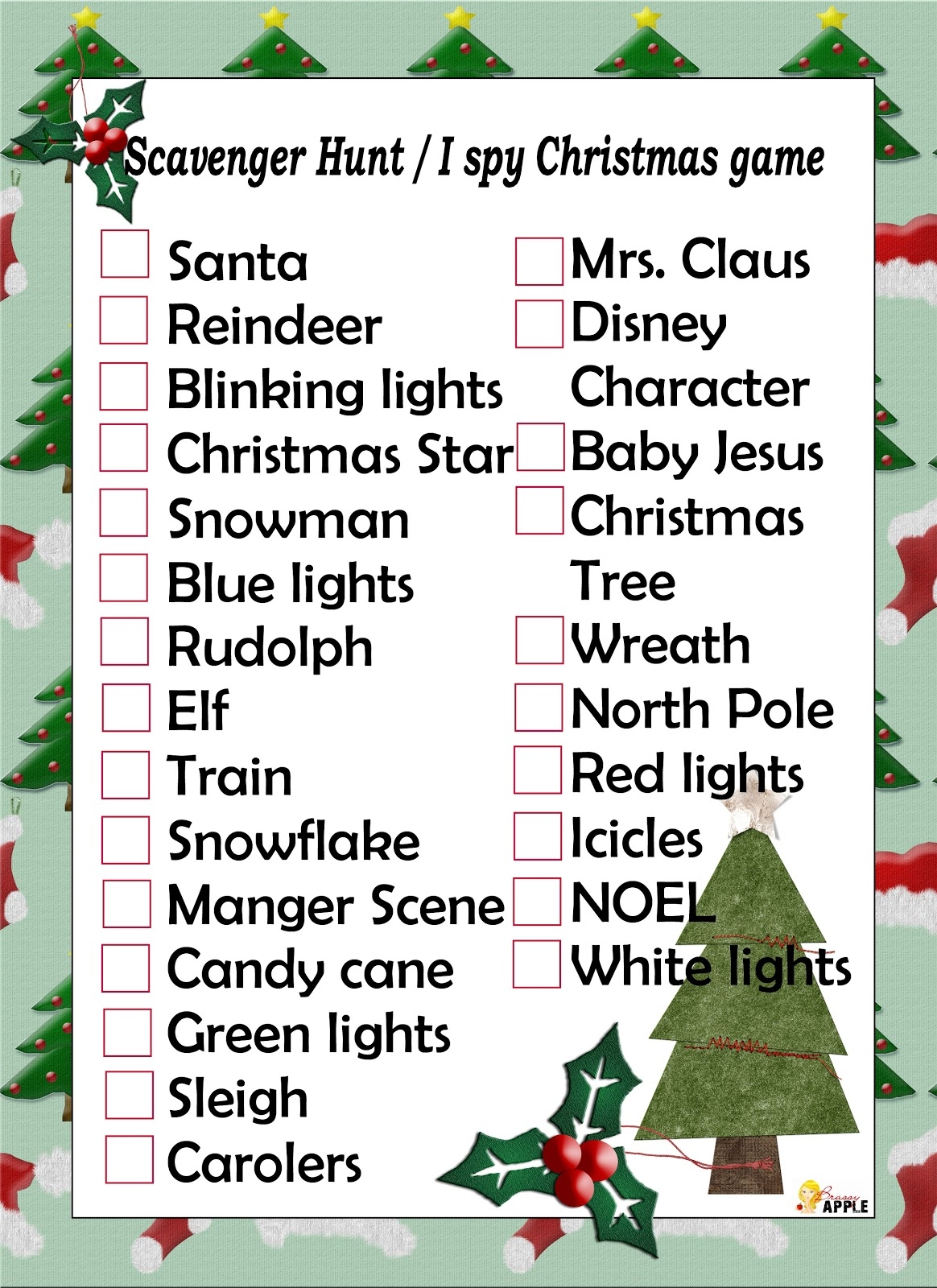 Free Christmas Games Printables