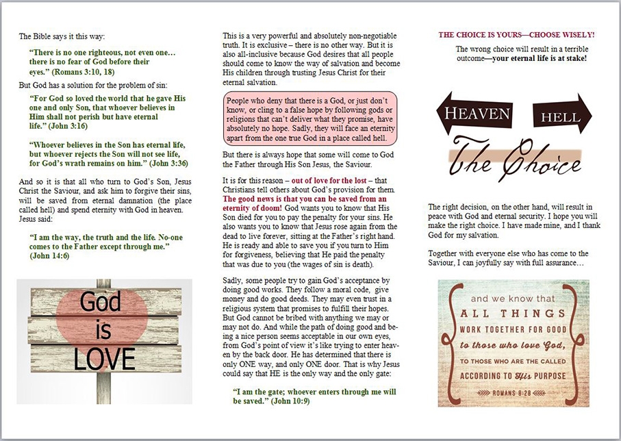 Free Gospel Tracts Templates Bible Tracts Are Simple Yet Powerful And