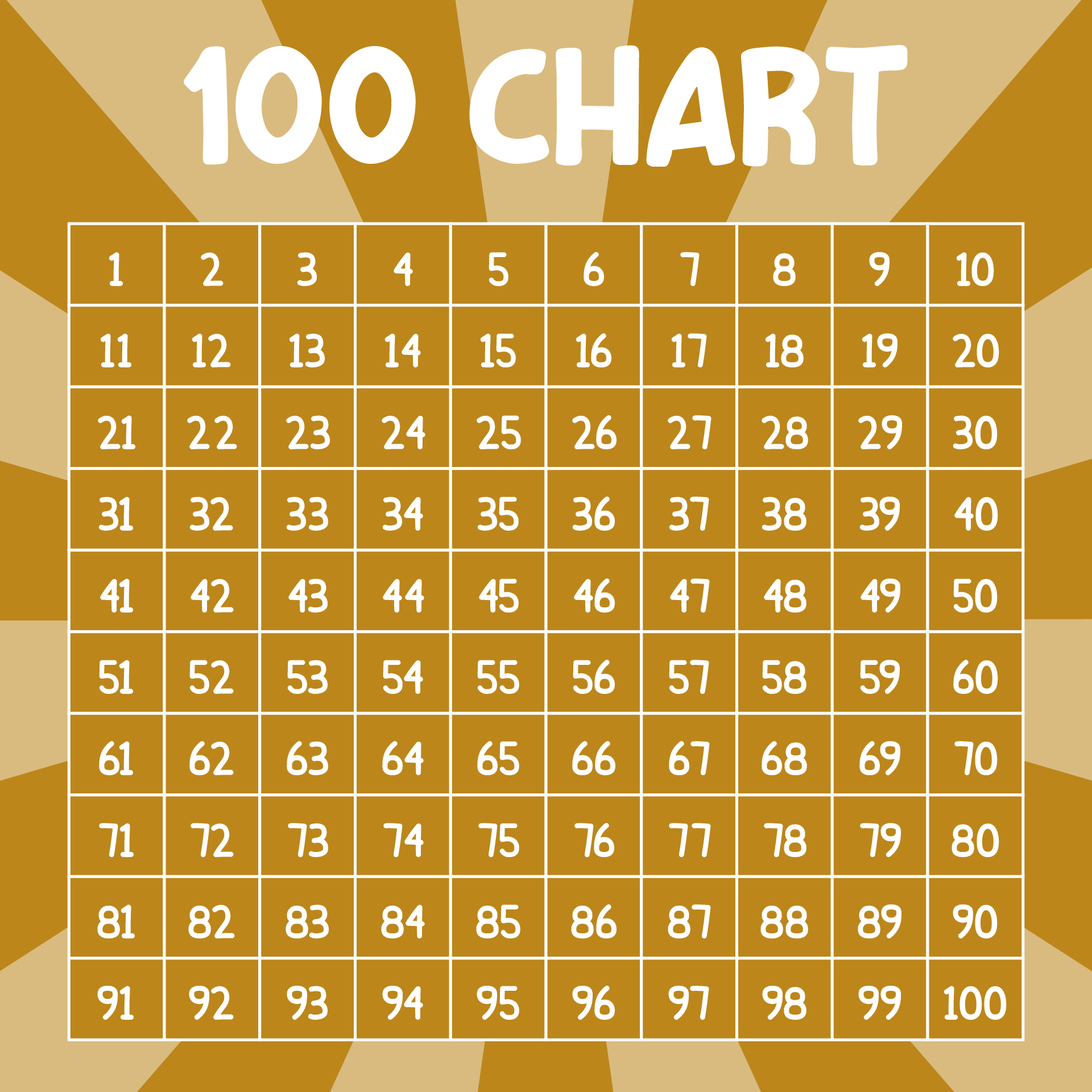 Free Printable 100 Chart