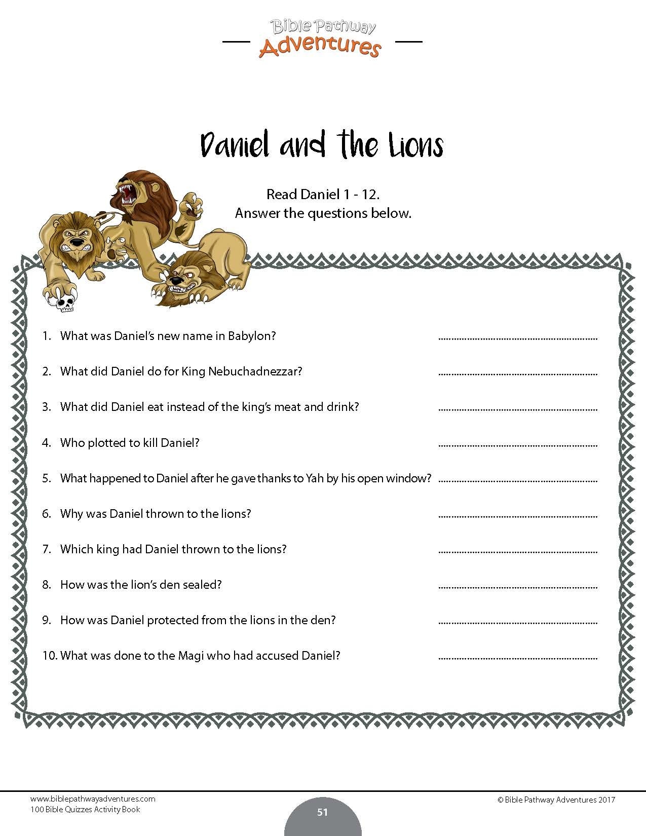 Free Printable Bible Study On The Book Of Daniel Printable Word Searches