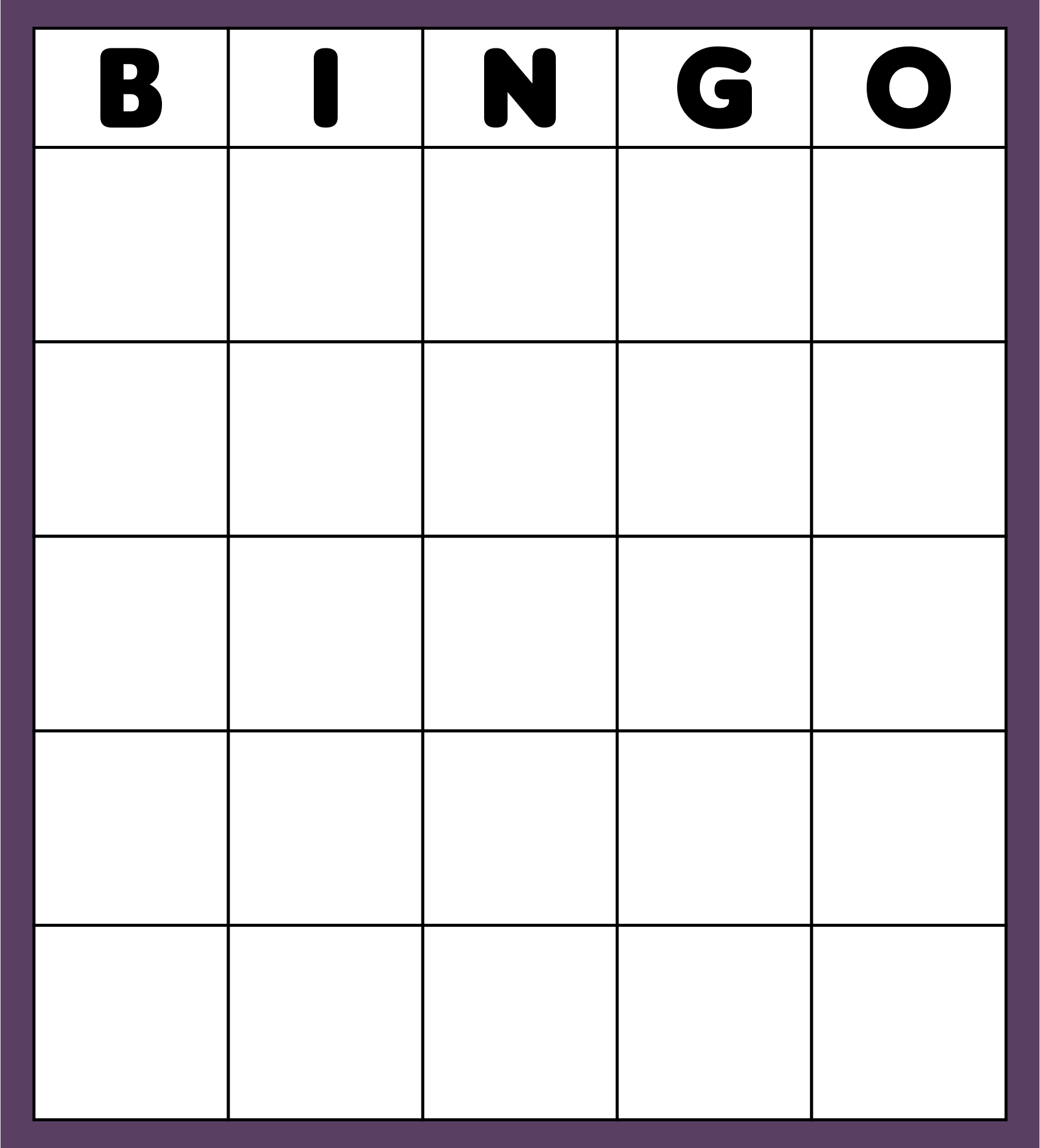 Free Printable Blank Bingo Card Joadog
