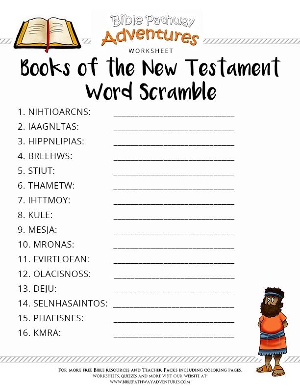 Free Printable Books Of The Bible Worksheets Printable Worksheets