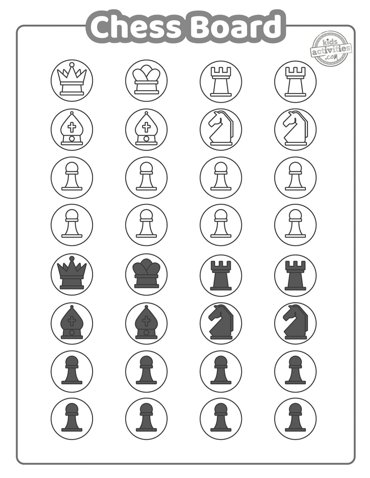 Free Printable Chess Board And Chess Pieces Kids Activities Blog Free Printable Chess Board And Chess Pieces Kids Activities Blog
