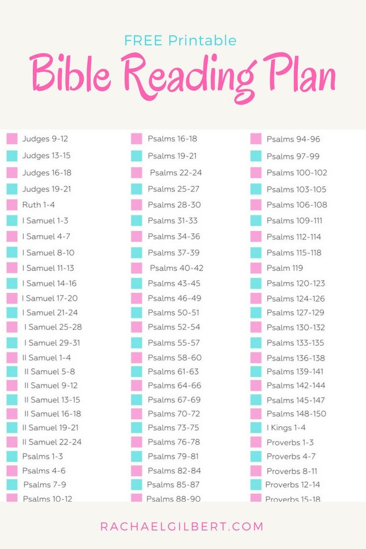 Free Printable Chronological Bible Reading Plan Printable Word Searches