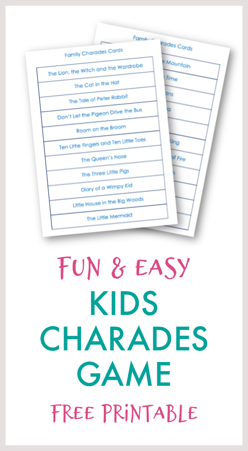 Free Printable Easy Charades Game For Children NurtureStore