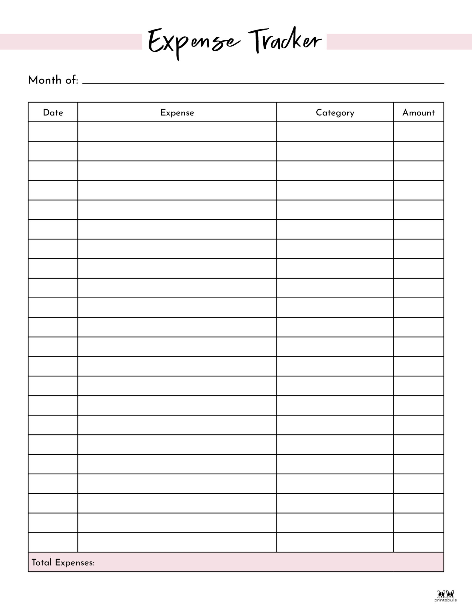 Free Printable Expense Tracker Printable Streamquest