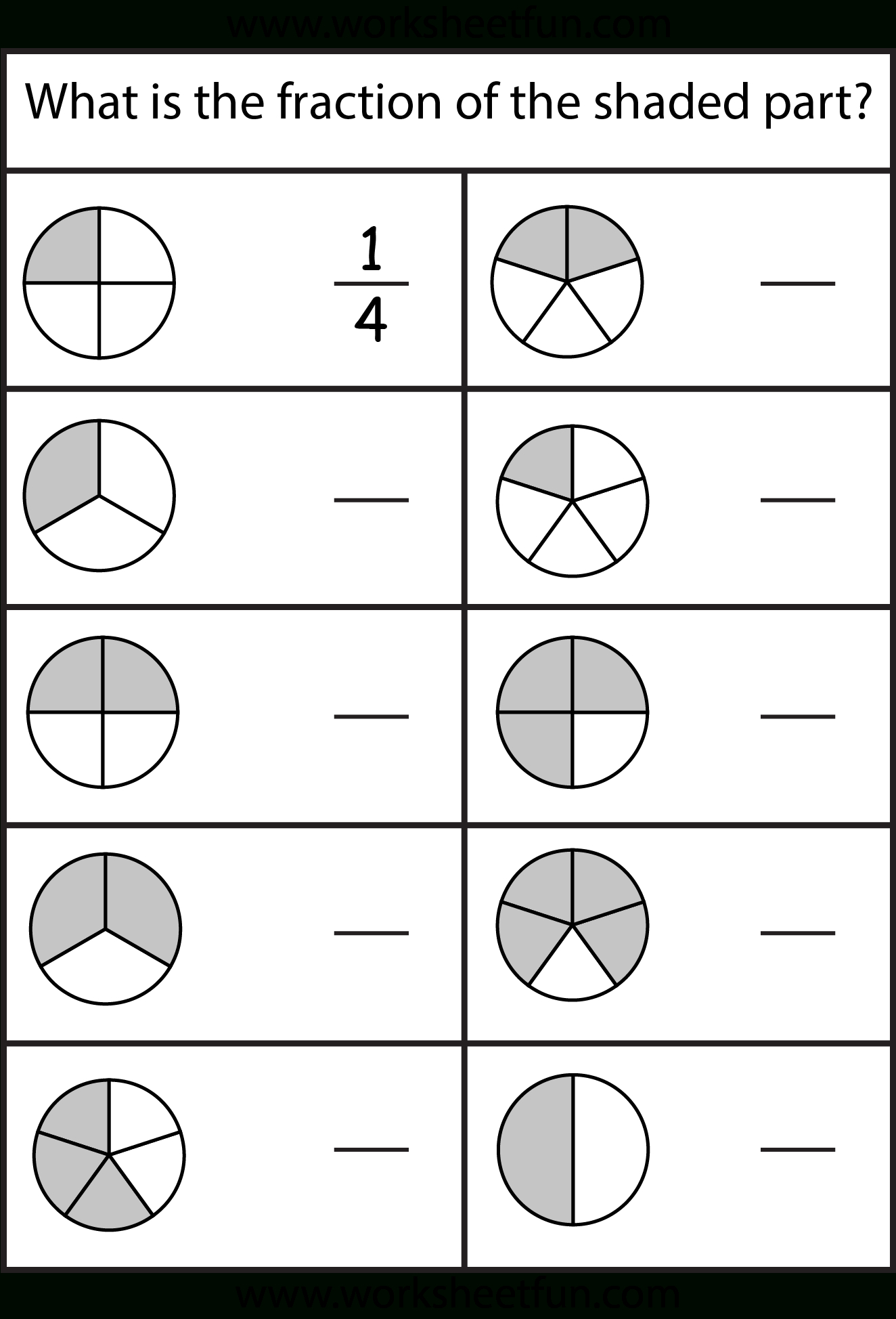 Free Printable Fraction Worksheets For Kindergarten Printable Worksheets