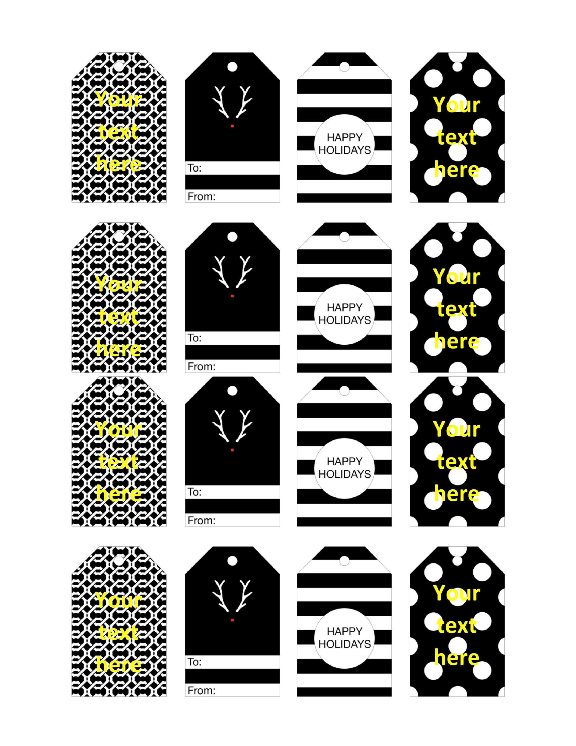 Free Printable Gift Tags Template Printable Templates