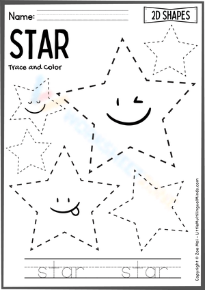 Free Printable Interactive Preschool Star Worksheets