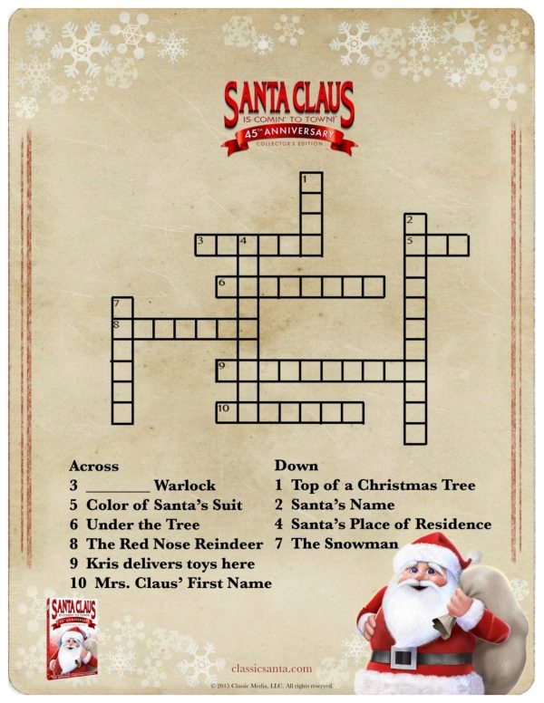 Free Printable Santa Claus Crossword Puzzle Mama Likes This