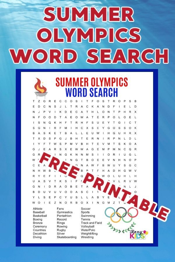 Free Printable Summer Olympics Word Search Puzzle Summer Olympics