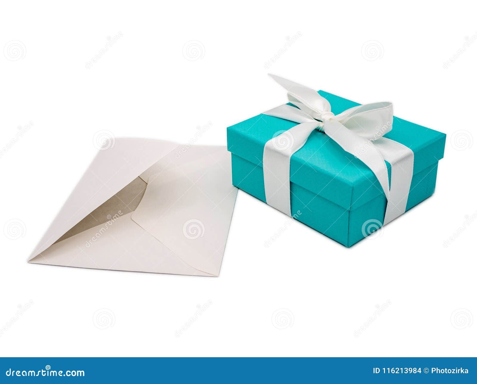 Gift Box And Envelope Isolated On White Background Stock Photo Image 