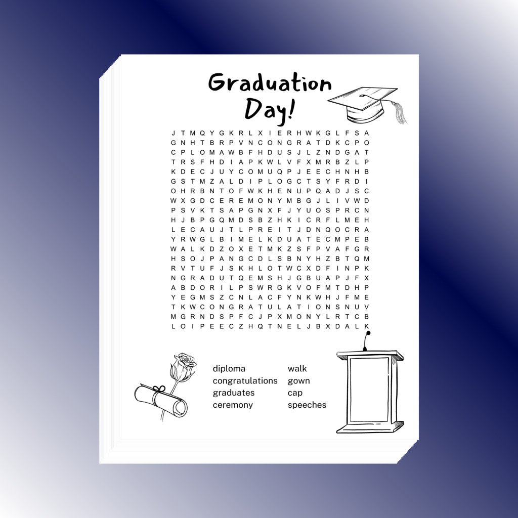 Graduation Word Search Word Search Boss