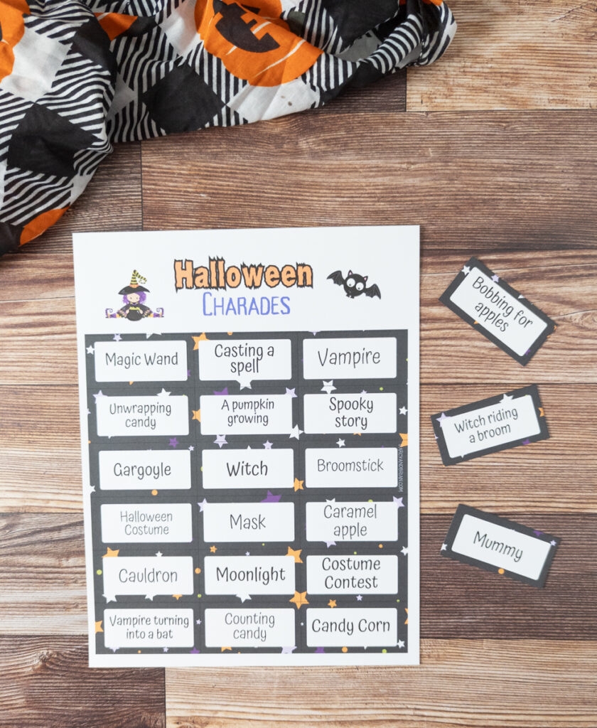 Halloween Charades Printable Game Perfect For Halloween Party