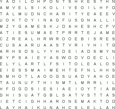 Hanukkah Free Word Search Puzzle