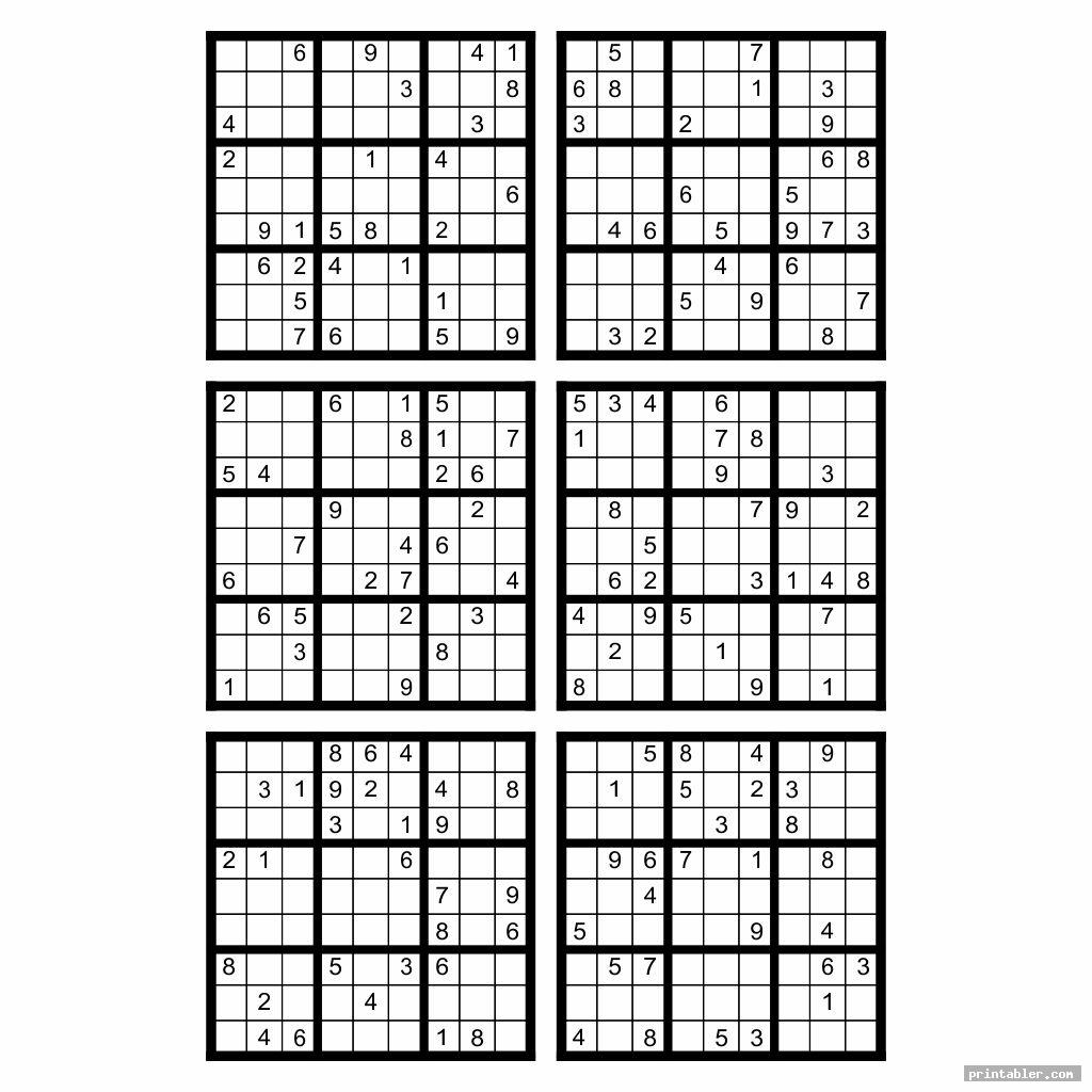 Hard Sudoku Printable 6 Per Page Gridgit