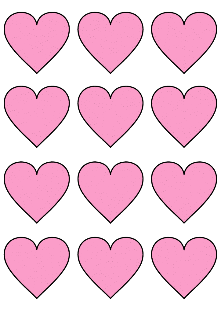 Hearts Free Printable Shapes