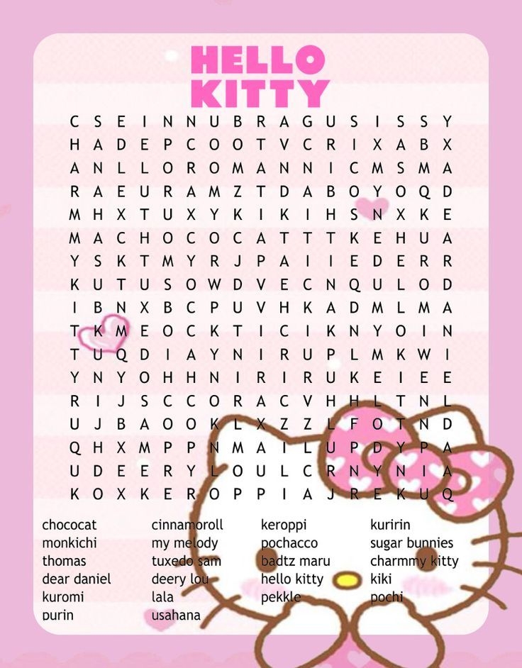 Hello Kitty Word Search Artofit