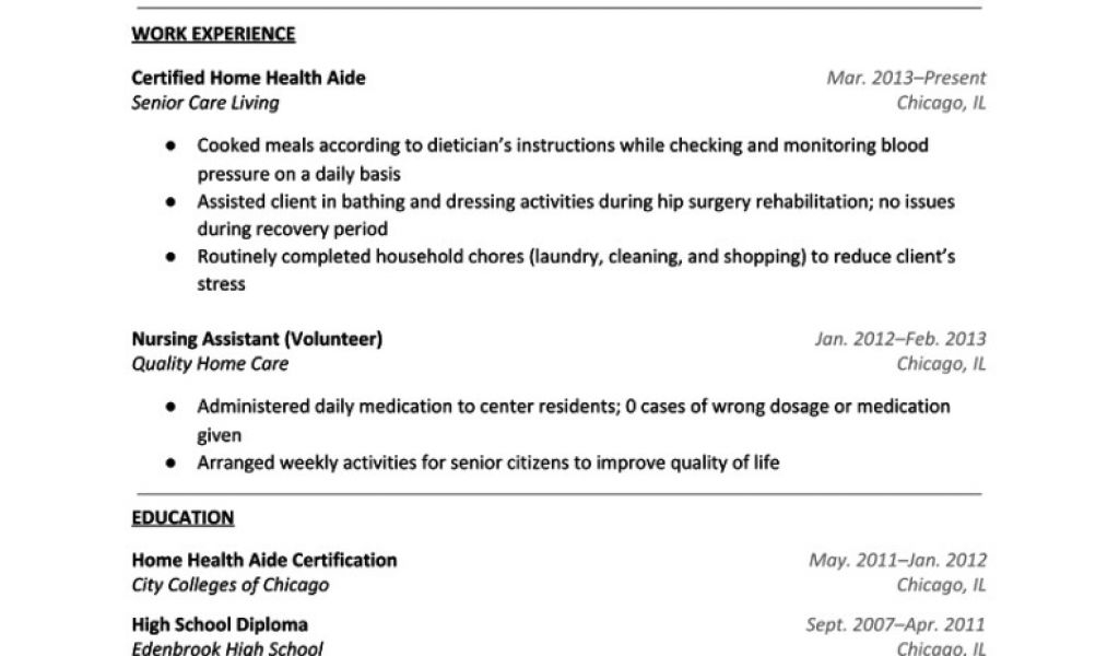 Hha Resume Samples Home Aide Sample Resume Shalomhouse Us Williamson 
