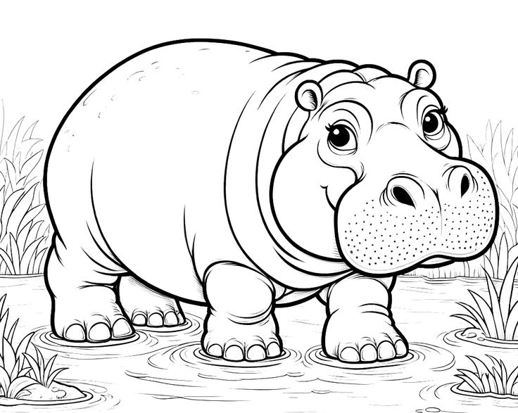 Hippo Hippopotamus Coloring Pages Hippo Hippopotamuss Coloring Pages