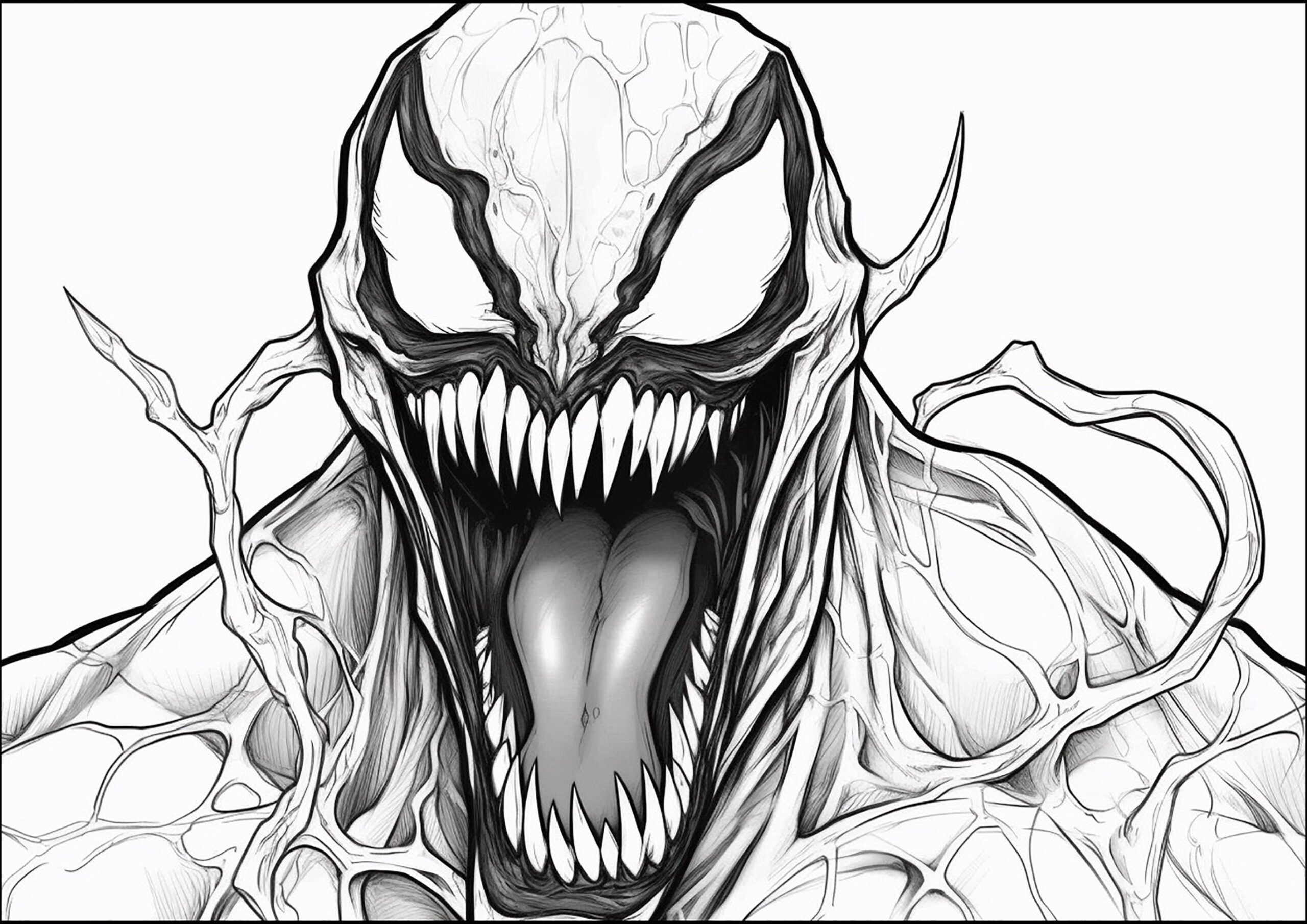 Horrible Venom Coloring Venom Coloring Pages