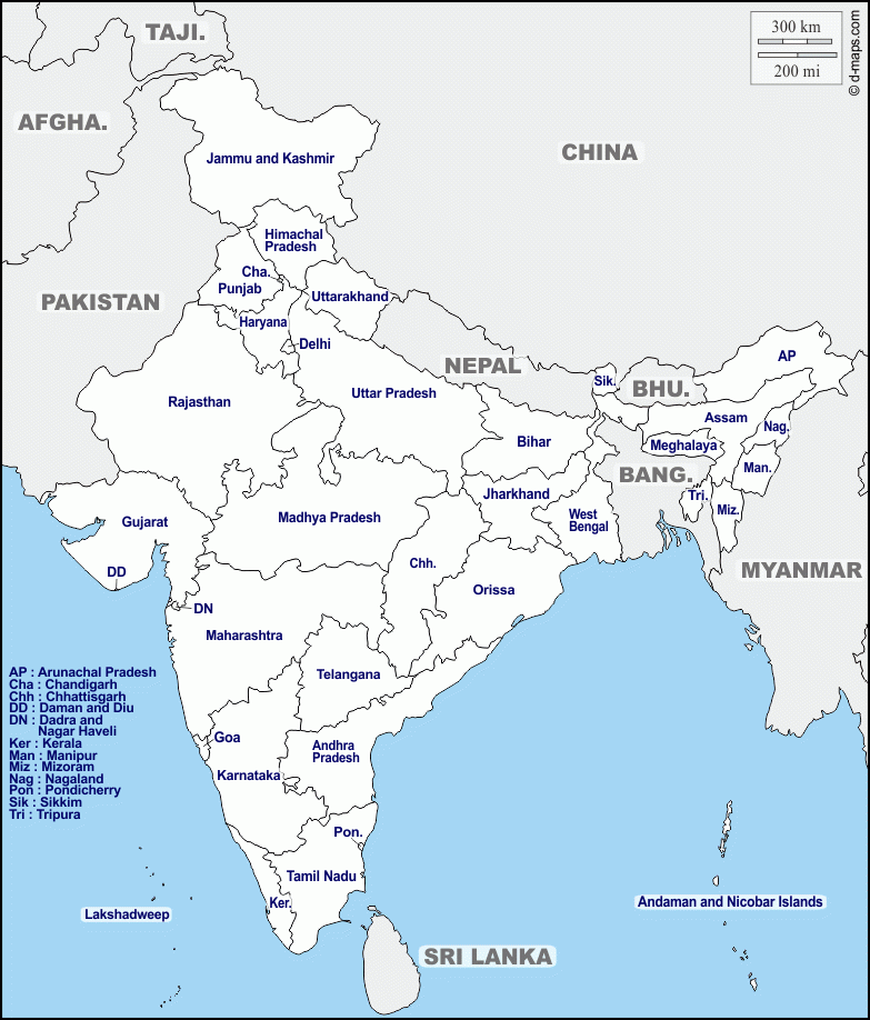 India Free Map Free Blank Map Free Outline Map Free Base Map Outline 