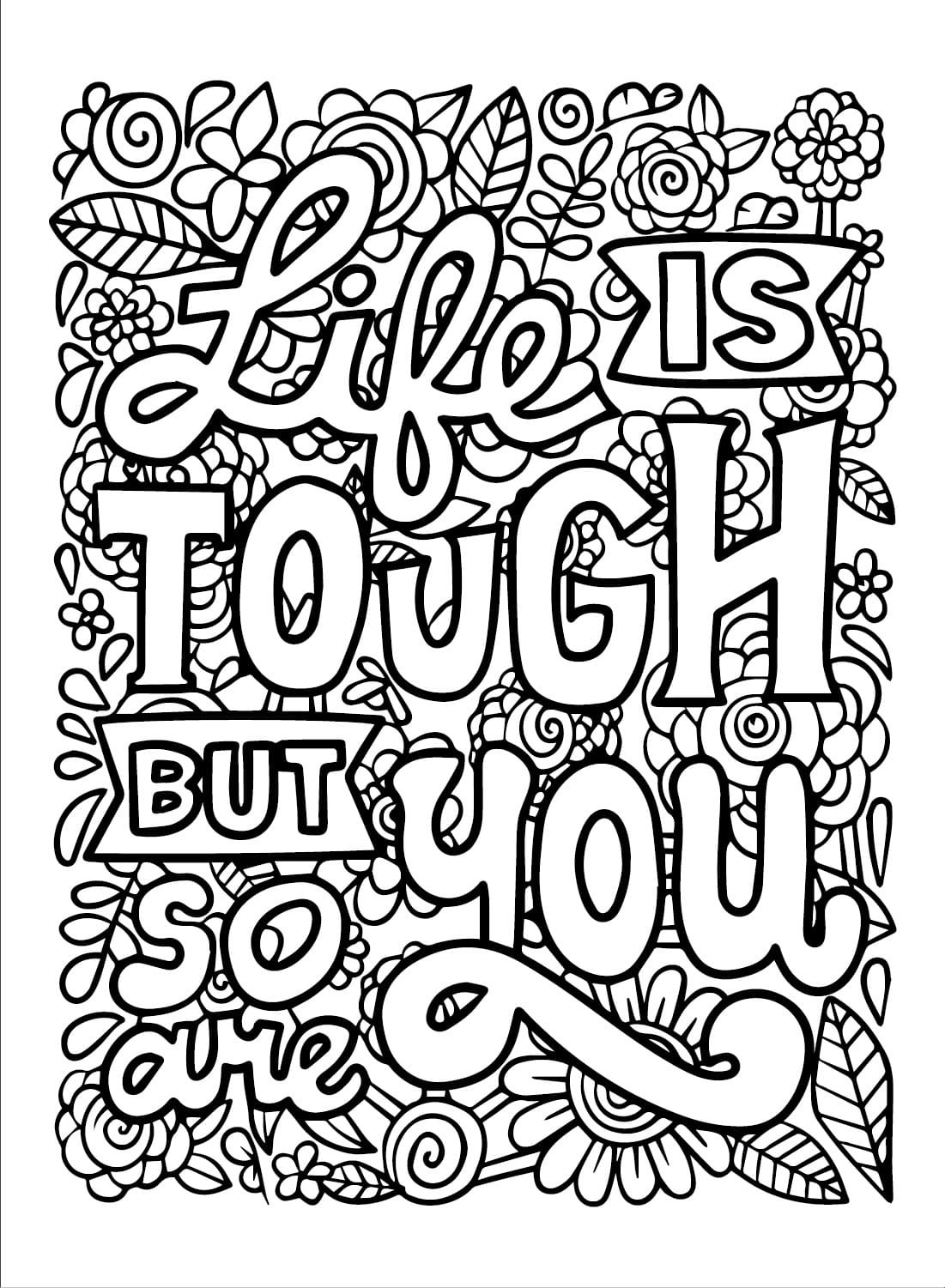 Inspirational Quotes Free Printable Coloring Page Download Print Or 