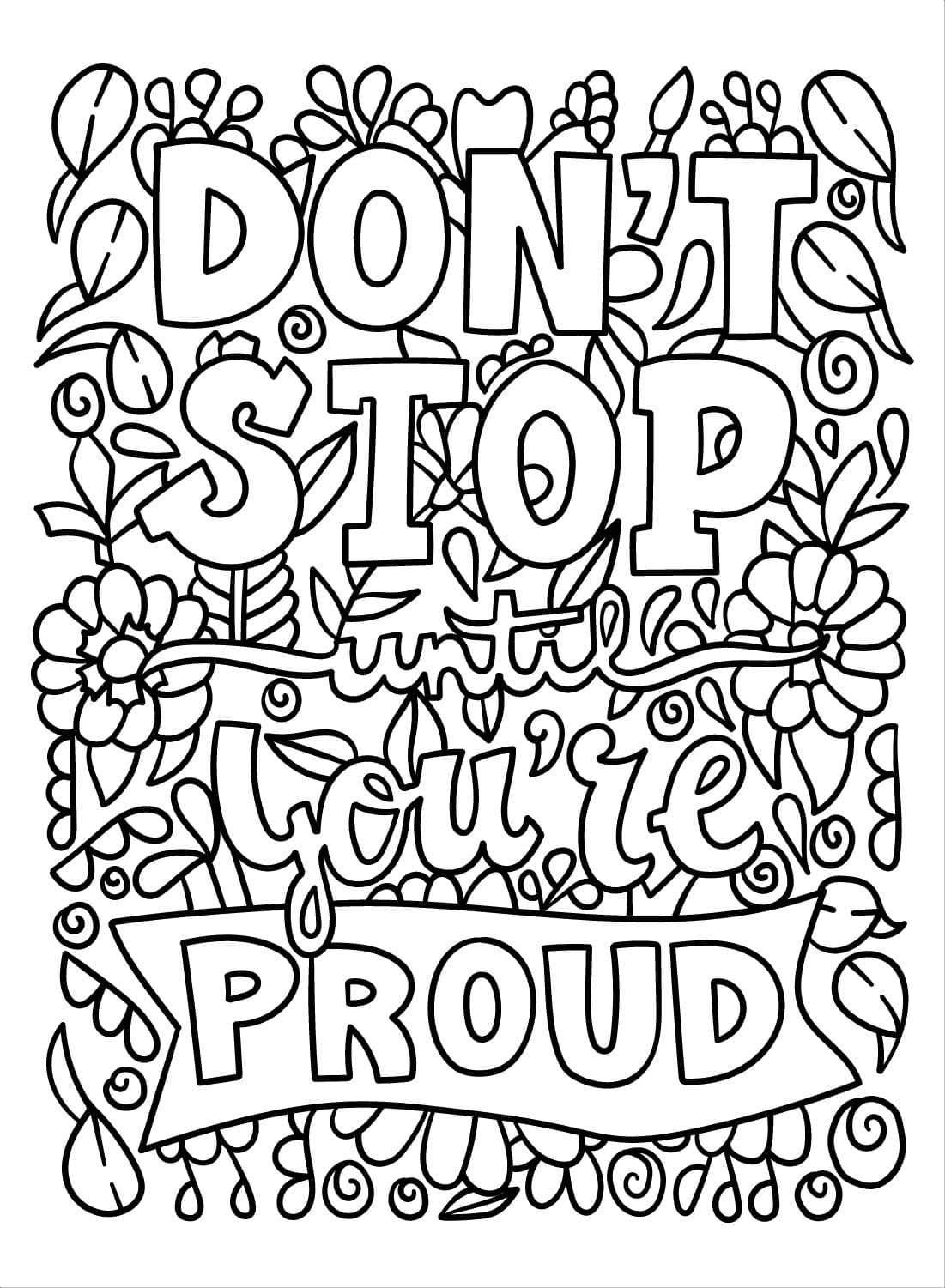 Inspirational Quotes Printable Coloring Page Download Print Or Color 