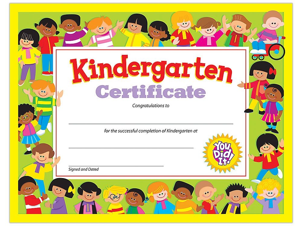 Kindergarten Graduation Certificate Cathon