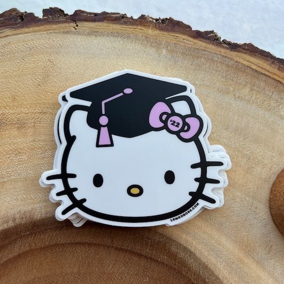 Kitty Graduation Stickers Etsy Hello Kitty Cookies Hello Kitty 