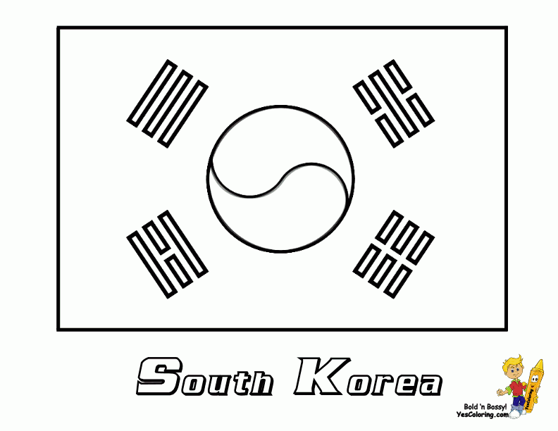 Korean Flag Coloring Page Coloring Home